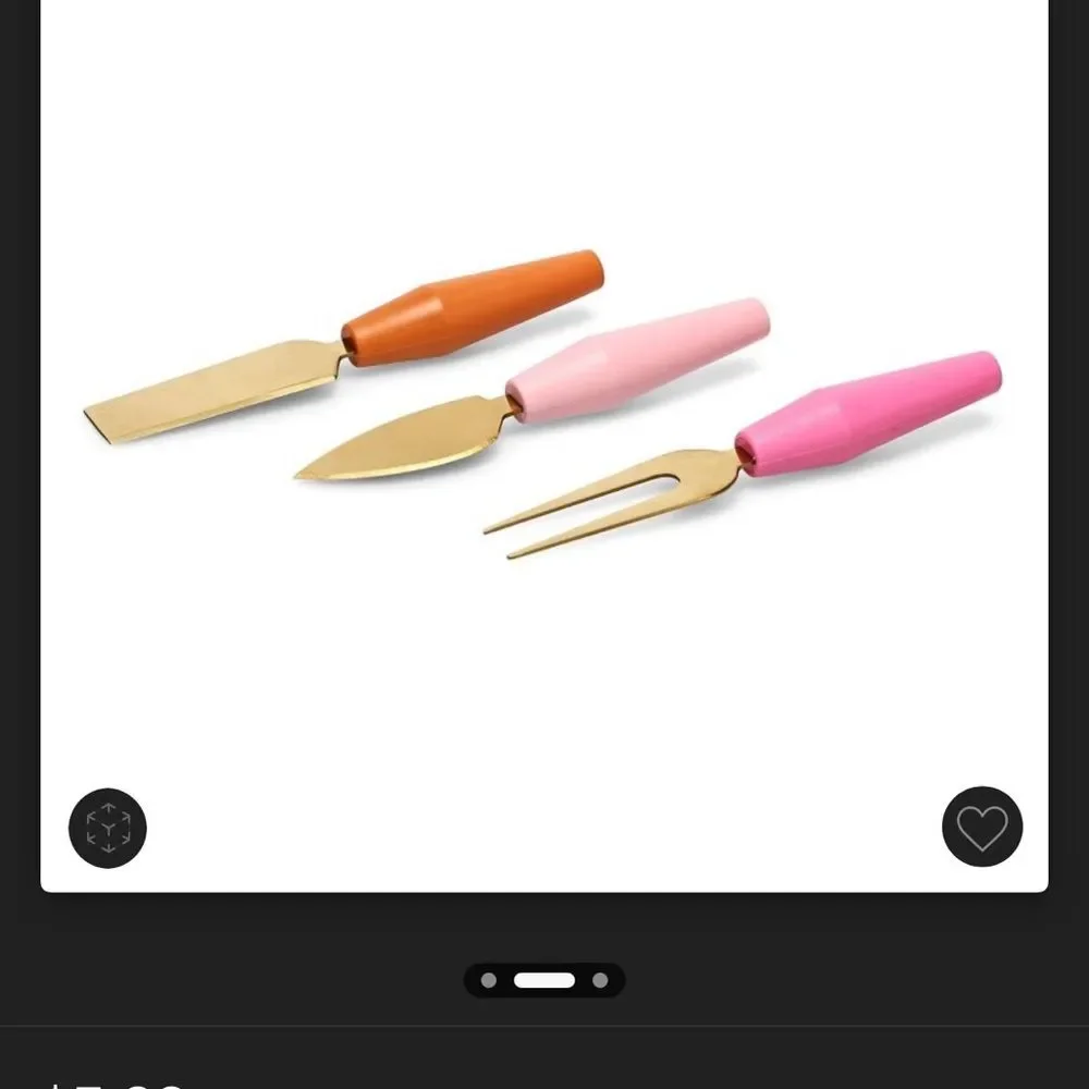 3pc cheese‎ knives set -pink/orange